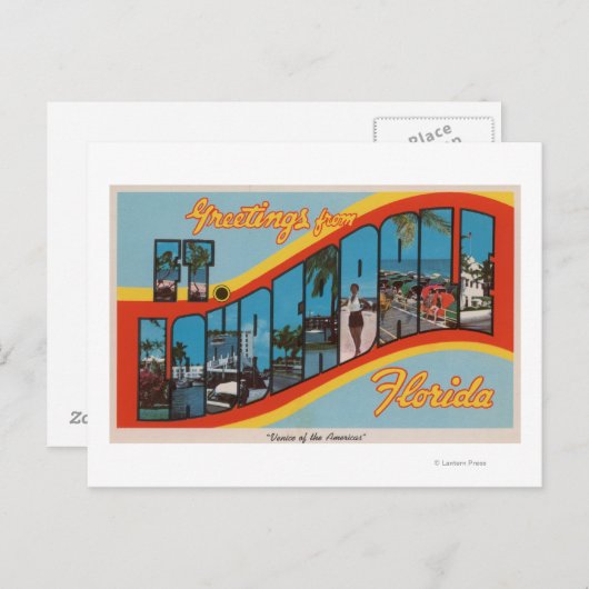 Ft. Lauderdale, Florida - Großbuchstaben Szenen 2 Postkarte (Vorne/Hinten)