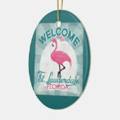 Ft Lauderdale Florida Pink Flamingo Retro Keramik Ornament (Links)