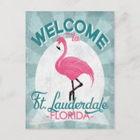 Ft Lauderdale Florida Pink Flamingo Retro