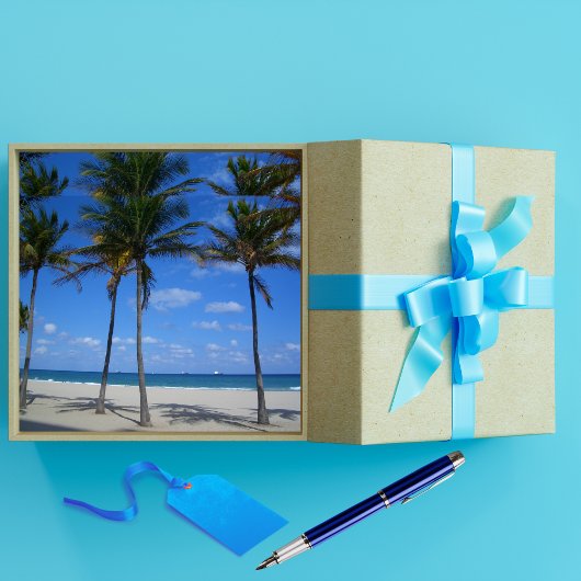 Ft Lauderdale Florida Sand Beach & Palm Trees Seidenpapier
