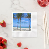 Ft Lauderdale Florida Sand Beach & Palm Trees Serviette (Beispiel)