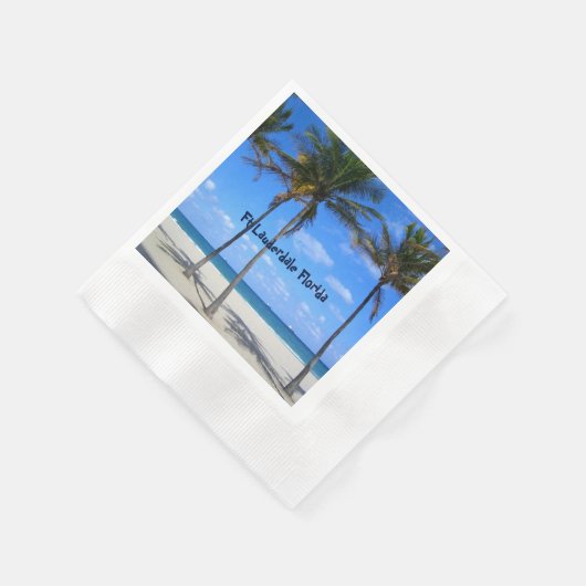 Ft Lauderdale Florida Sand Beach & Palm Trees Serviette (Ecke)