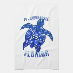 Ft Lauderdale Florida Vacation Tribal Turtle Geschirrtuch