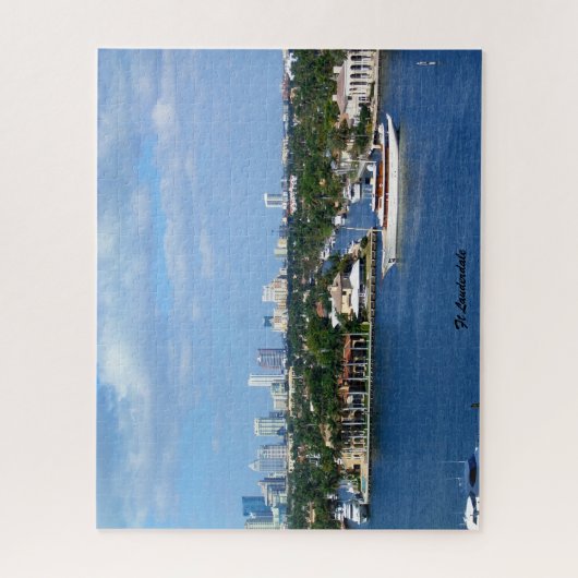 Ft Lauderdale Intracoastal Waterway Skyline Yacht  Puzzle (Vertikal)
