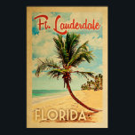 Ft Lauderdale Poster Florida Vintag Palme Tree<br><div class="desc">Fort Lauderdale,  Florida Vintages Strandproster.</div>