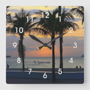Ft. Lauderdale Sunrise Quadratische Wanduhr