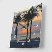 Ft. Lauderdale Sunrise Quadratische Wanduhr (Winkel)