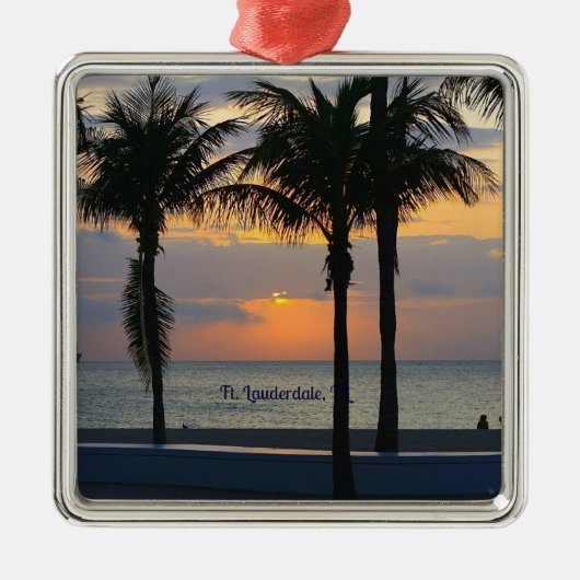 Ft. Lauderdale Sunrise Silbernes Ornament (Vorne)
