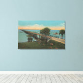 Ft. Myers, Florida - Aussicht auf Tamiami Trail Br Leinwanddruck (Insitu (Holzboden))