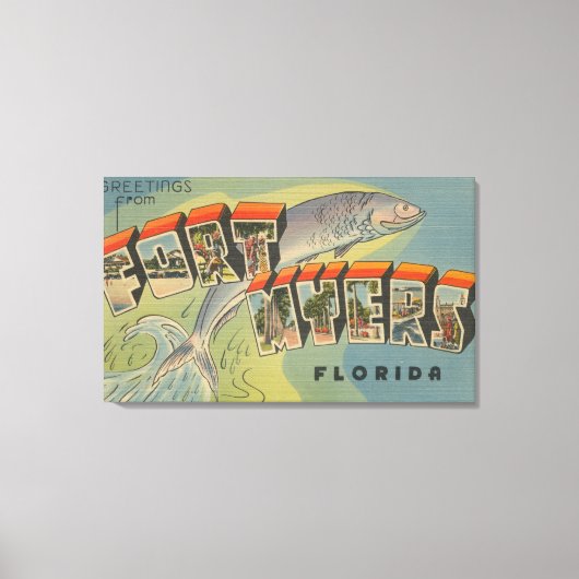 Ft. Myers, Florida - Große Buchstabenszenen Leinwanddruck (Vorderseite)