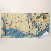 Ft Myers Map Beach Handtuch (Vorderseite)