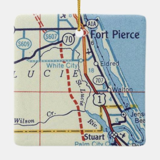 Ft. Pierce und Stuart Florida Keramikornament (Rückseite)