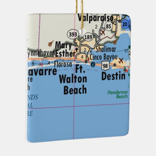 Ft. Walton Beach Map Keramikornament (Rechts)
