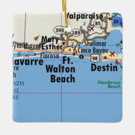 Ft. Walton Beach Map Keramikornament