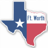Ft. Worth Texas Flag Aufkleber (Vorderseite)