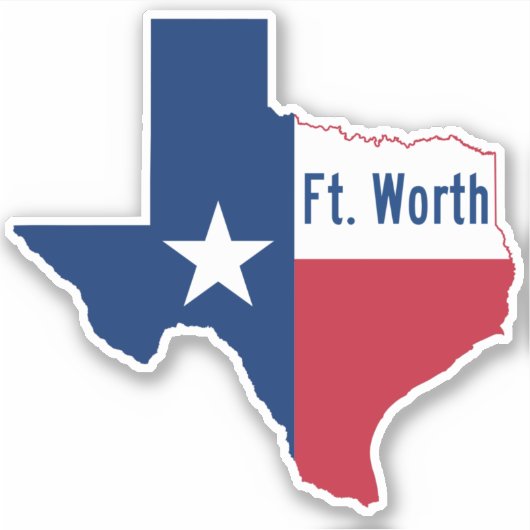 Ft. Worth Texas Flag Aufkleber (Vorderseite)