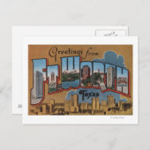 Ft. Worth, Texas - Große Buchstabenszenen Postkarte (Vorne/Hinten)