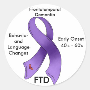 FTD, Frontotemporal Demenz-Bewusstseins-Band Runder Aufkleber