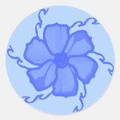 FTF-Monochrom-Aufkleber in Blau Runder Aufkleber (Vorderseite)