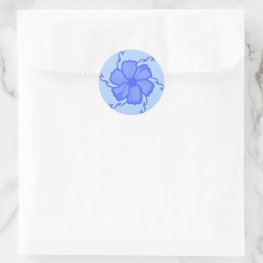 FTF-Monochrom-Aufkleber in Blau Runder Aufkleber (Tasche)