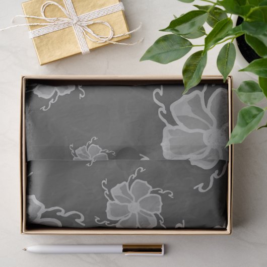 FTF Monochromes Seidenpapier in dunklem Graustufen (Geschenk)