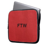 FTW-Monogramm für Red Linen Texture Foto Laptopschutzhülle (Vorderseite Links)