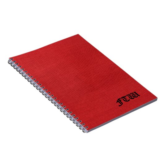 FTW-Monogramm für Red Linen Texture Foto Notizblock (Rechte Seite)
