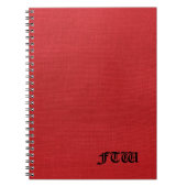 FTW-Monogramm für Red Linen Texture Foto Notizblock (Vorderseite)