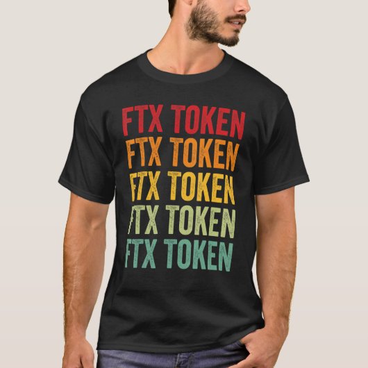 Ftx Token Crypto Rainbow Text Design T-Shirt (Vorderseite)