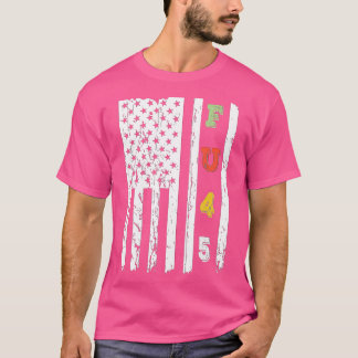 FU45 Vintages Geschenk des amerikanischen Flaggens T-Shirt