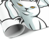 FU Cat komisch unhöfliche Handgestalt Wrapping Pap Geschenkpapier (Rolleneckpunkt)