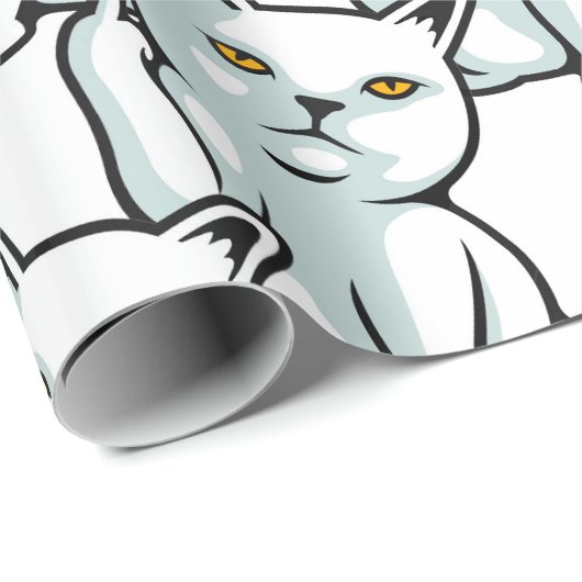 FU Cat komisch unhöfliche Handgestalt Wrapping Pap Geschenkpapier (Rolleneckpunkt)