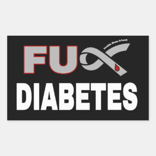 FU Diabetes Rechteckiger Aufkleber