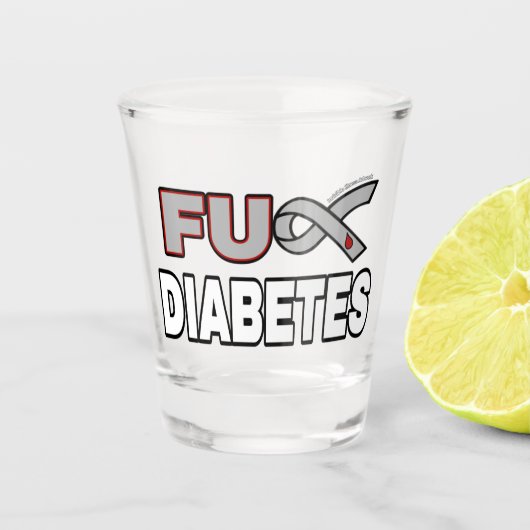 FU Diabetes Schnapsglas (Vorderseite)