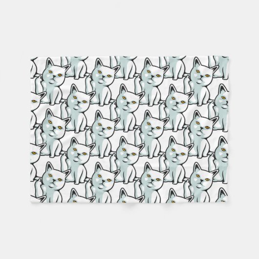FU-Katze lustige unhöfliche Handgeste Fleecedecke (Vorderseite (Horizontal))