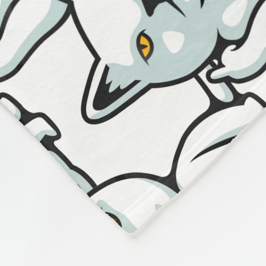 FU-Katze lustige unhöfliche Handgeste Fleecedecke (Ecke)