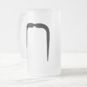 Fu Manchu-Schnurrbart Mattglas Bierglas (Vorderseite Links)