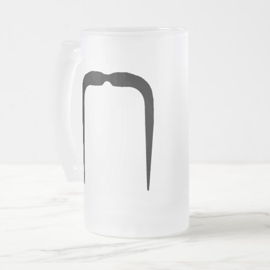 Fu Manchu-Schnurrbart Mattglas Bierglas (Vorderseite Links)