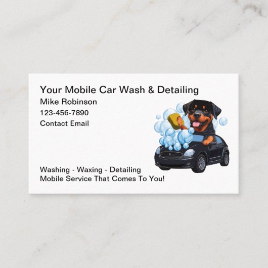 Fu Niedlich Car Detection Wash Theme Visitenkarte (Vorderseite)