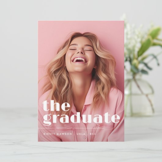 Fü r den ABSCHLUSS "ABBILDSkript zwei Foto" Ankündigung (Stehend Vorderseite)