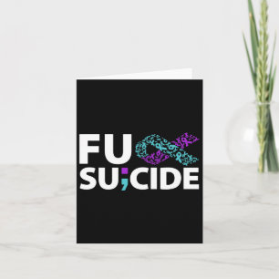 Fu Suizidprävention Bewusstsein Semicolon Ribbon Karte