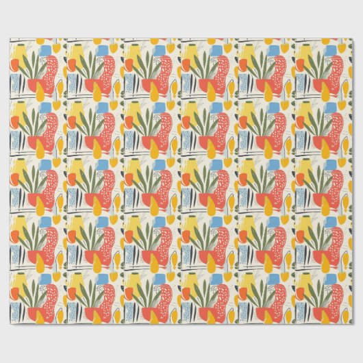 Fuavism Style Lebhafte Farben Garten Pot Geschenkpapier (Flach)