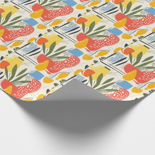 Fuavism Style Lebhafte Farben Garten Pot Geschenkpapier (Ecke)