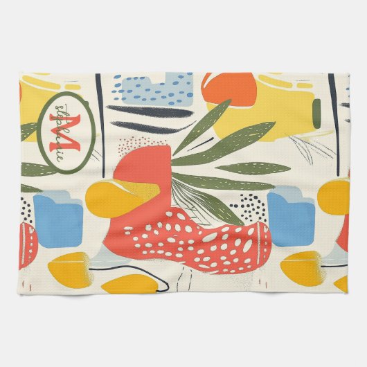 Fuavism Style Lebhafte Farben Garten Pot Geschirrtuch (Horizontal)