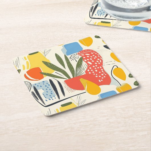 Fuavism Style Lebhafte Farben Garten Pot Rechteckiger Pappuntersetzer (angewinkelt)