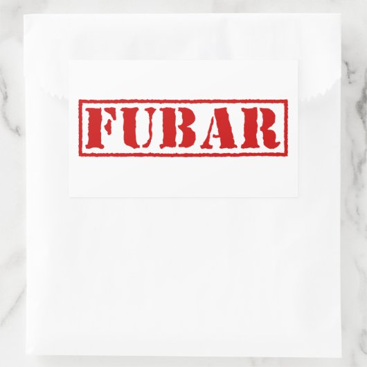 FUBAR RECHTECKIGER AUFKLEBER (Tasche)