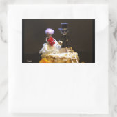 Fubby bruidspaartje op taart. rechteckiger aufkleber (Tasche)