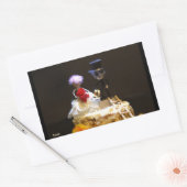 Fubby bruidspaartje op taart. rechteckiger aufkleber (Umschlag)