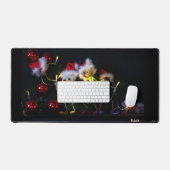 Fubby die Kerstverlichting in de Kerstboom hangen. Schreibtischunterlage (Tastatur & Maus)