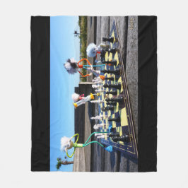 Fubby die schaakspel spelen. fleecedecke